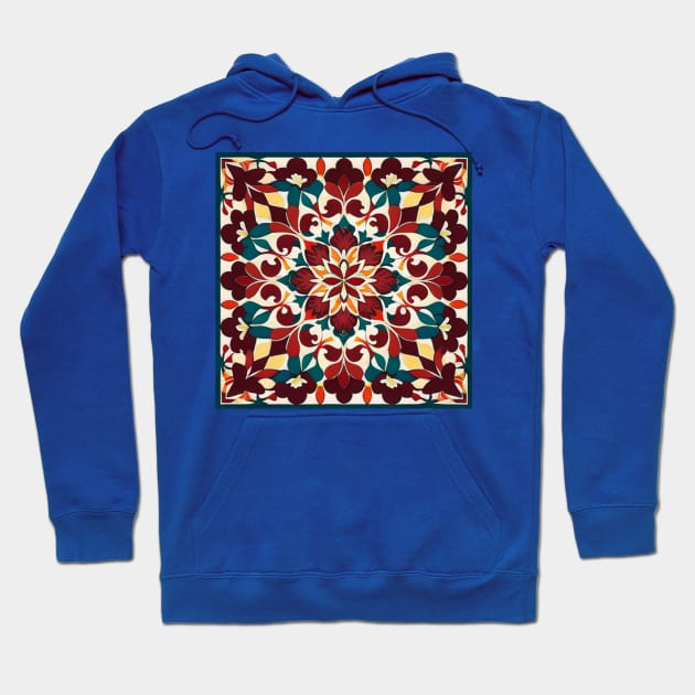 Floral Tile Pattern - Art Deco Abstract Design Hoodie by CursedContent